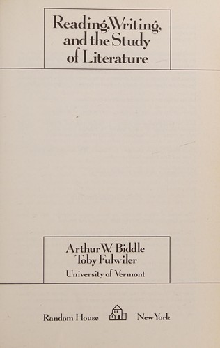 Reading, Writing, and the Study of Literature