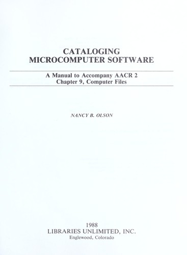 Cataloging Microcomputer Software