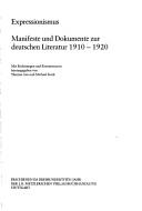 Manifeste und Dokumente zur deutschen Literatur