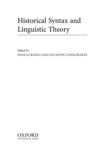 Historical Syntax and Linguistic Theory