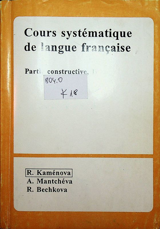 Cours systematique de langue francaise
