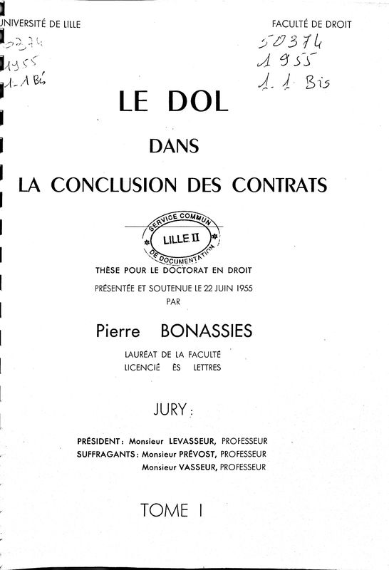 Le dol dans la conclusion des contrats