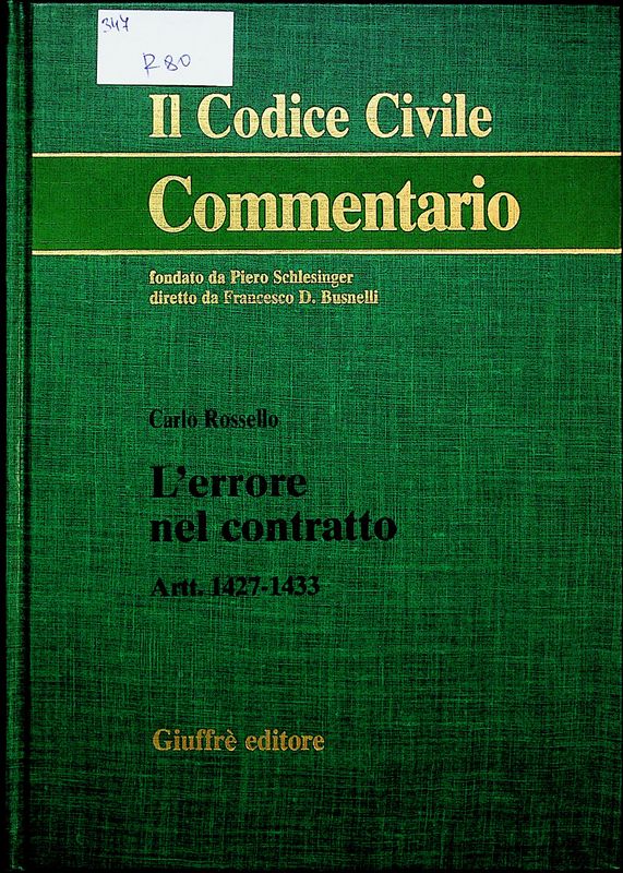L'errore nel contratto
