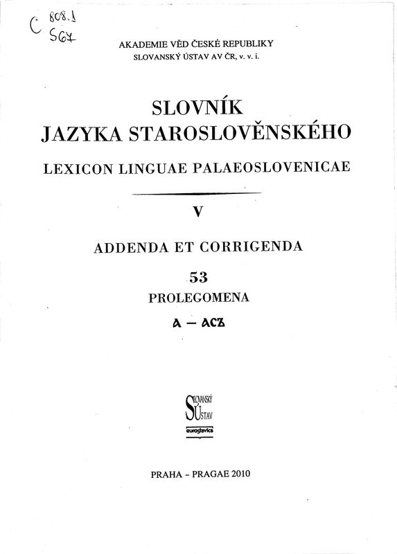 Slovnik jazyka staroslovenskeho