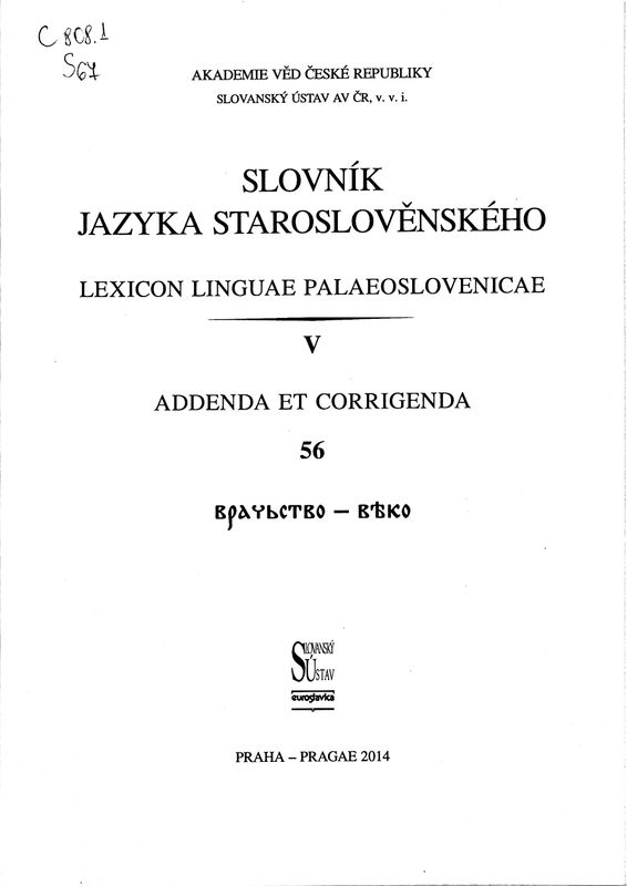 Slovnik jazyka staroslovenskeho