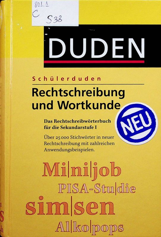 Schulerduden - Rechtschreibung und Wortkunde