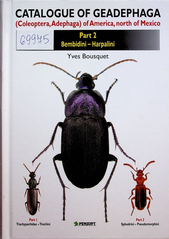 Catalogue of Geadephaga (Coleoptera, Adephaga) of America, north of Mexico