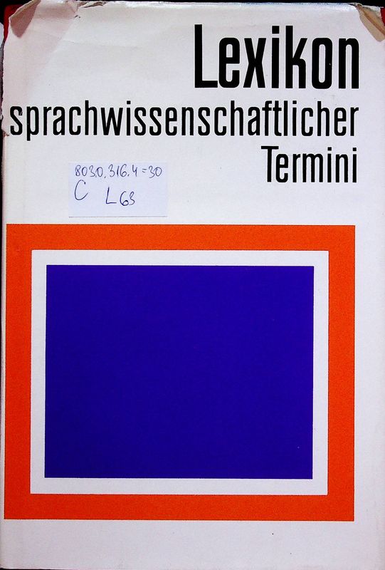 Lexikon sprachwissenschaftlicher Termini