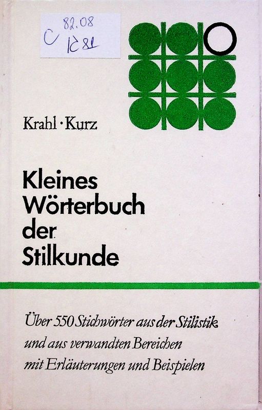 Kleines Worterbuch der Stilkunde