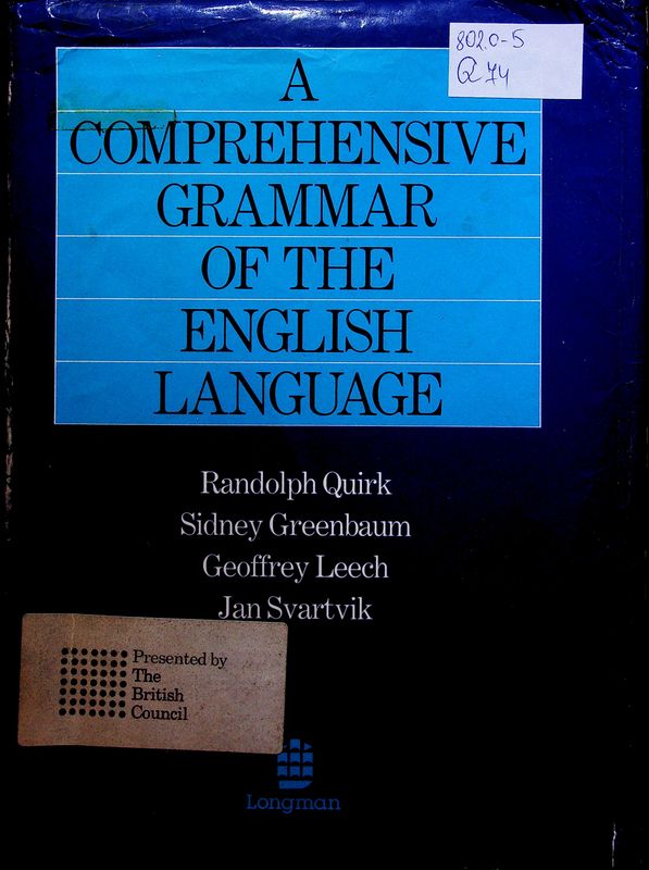A comprehensive grammar of the english language