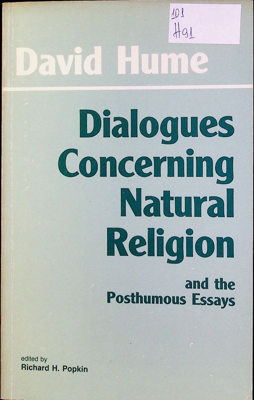 Dialogues concerning natural religion and the posthumous essays