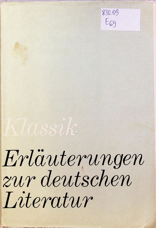 Erlauterungen zur deutschen Literatur