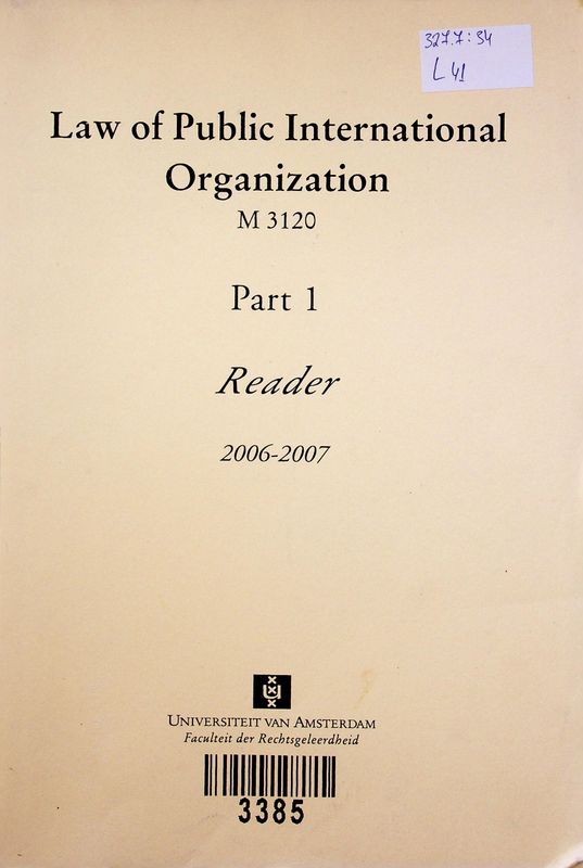 Law of Public International Organization M 3120