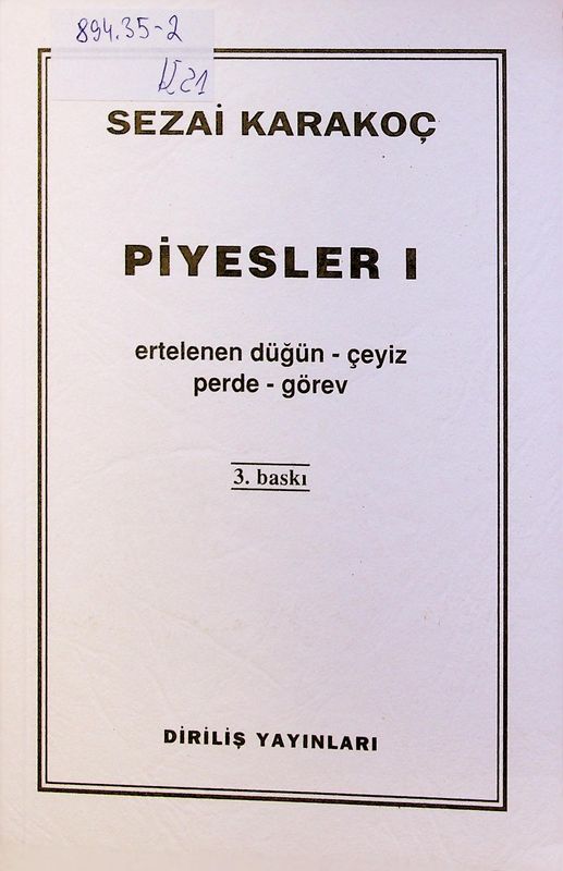 Piyesler I